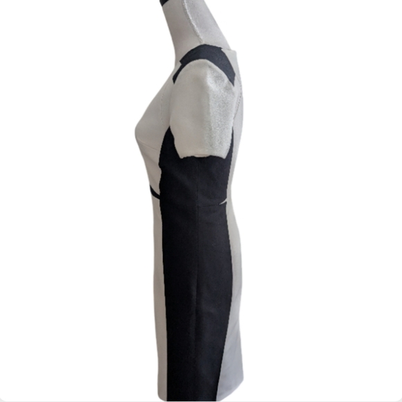 Karen Millen Colorblock Dress | Cream & Black | Size US 6 | Bodycon - Picture 6 of 10